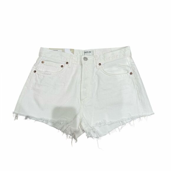 NWT AGOLDE PARKER VINTAGE CUT OFF SHORT in white - Picture 10 of 14